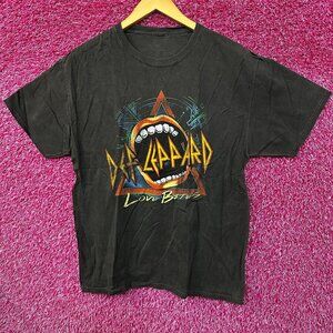 Def Leppard Loves Bites Mineral wash Rock Tshirt size Large